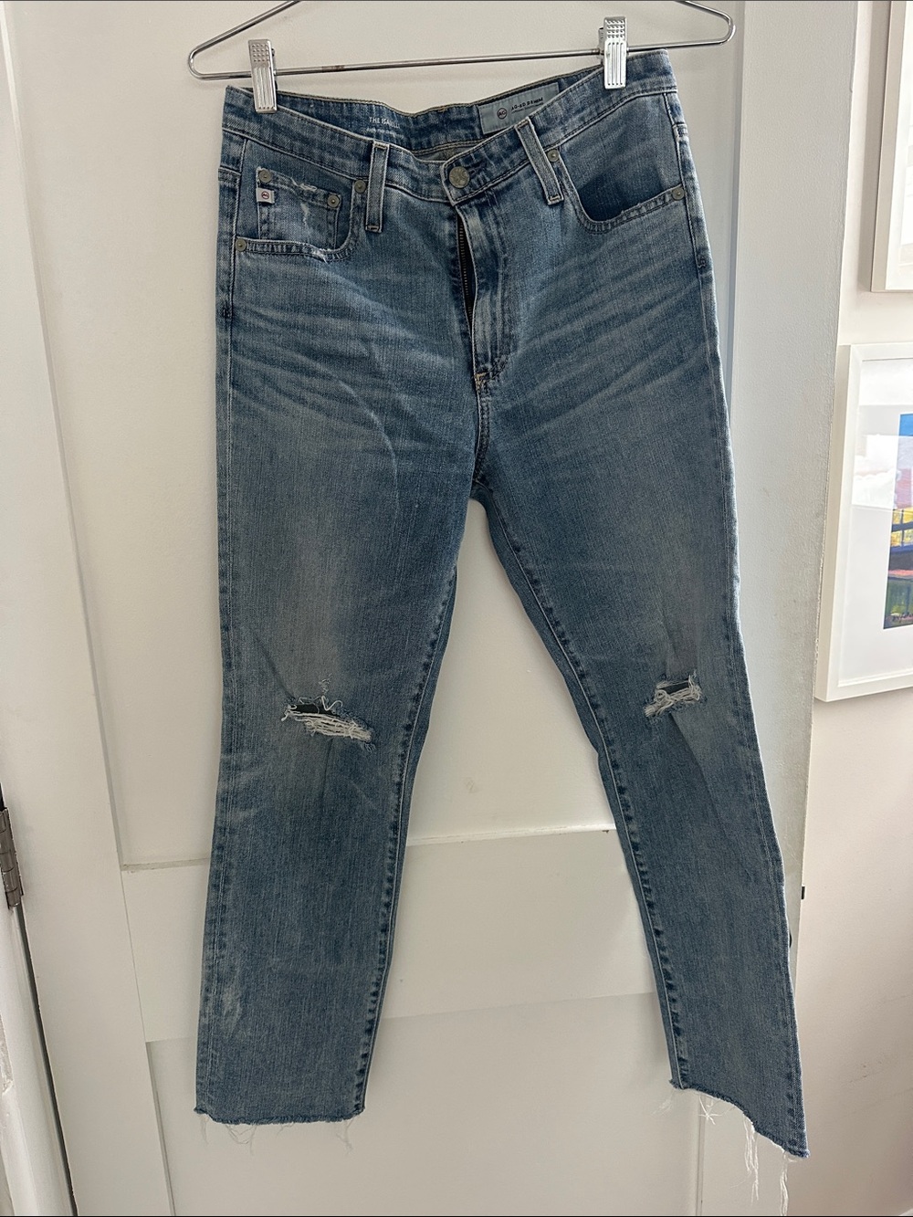 Ag Adriano Goldschmied faded light blue denim jeans